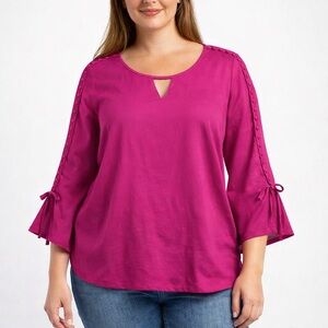 New Zac & Rachel Woman Magenta Blouse size 2X